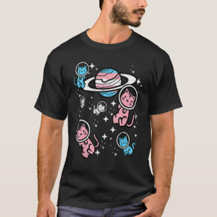 Trans Cats In Space Transgender Transsexual Pride T-Shirt
