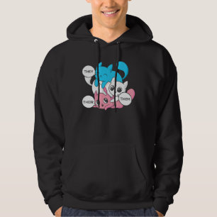 Trans Cats They Them Their Pronouns Transgender II Hoodie