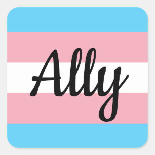 Trans Flag Ally  Square Sticker
