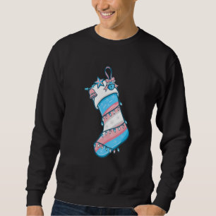 Trans Flag Christmas Sock Merry LGBT Transgender Sweatshirt