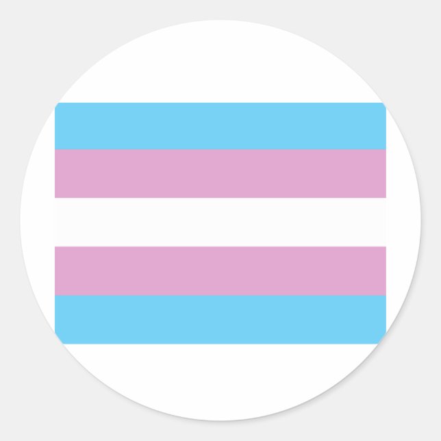 TRANS FLAG ORIGINAL CLASSIC ROUND STICKER (Front)