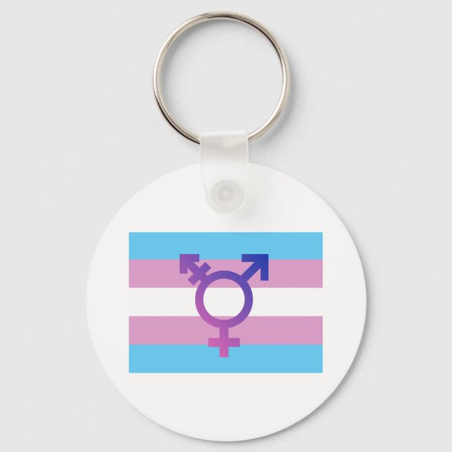 TRANS FLAG ORIGINAL WITH SYMBOL KEY RING (Front)