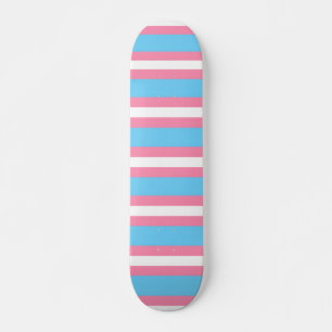 trans flag pattern on skateboard