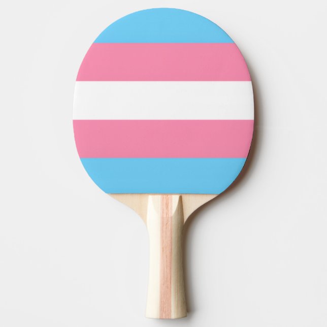 Trans flag ping pong paddle (Front)
