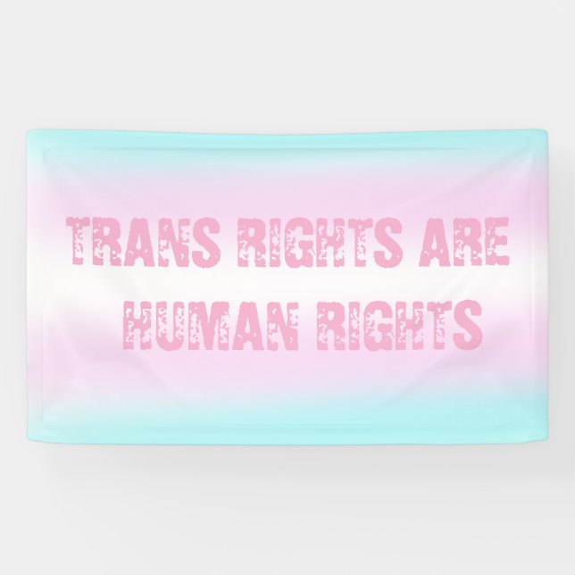 Trans Flag slogan Trans rights are human rights Banner (Horizontal)