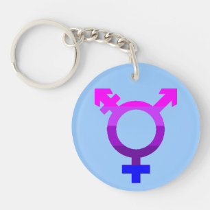 Trans Flag Symbol 2 Key Ring