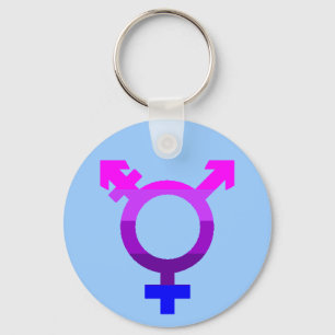 Trans Flag Symbol 2 Key Ring