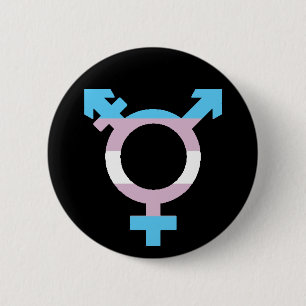 Trans Flag Symbol 6 Cm Round Badge