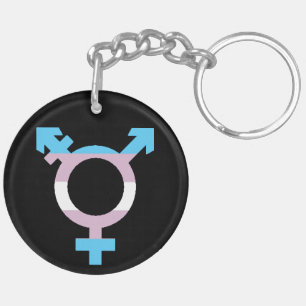 Trans Flag Symbol Key Ring