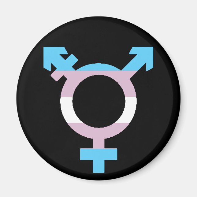 Trans Flag Symbol Magnet (Front)