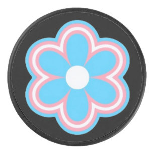 trans flower hockey puck