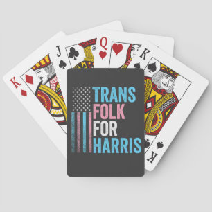 Trans Folk For Harris Election Transgender LGBT Playing Cards