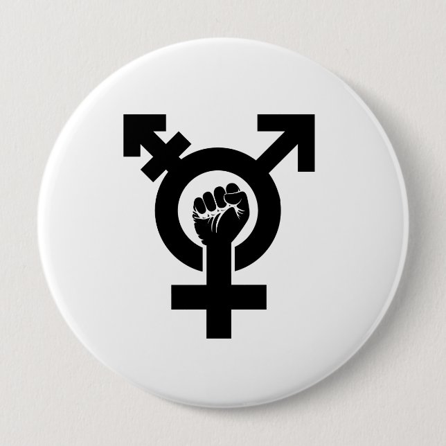 Trans Gender Resistance Symbol - - -  10 Cm Round Badge (Front)