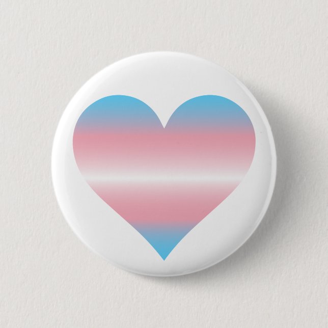 Trans Heart 6 Cm Round Badge (Front)