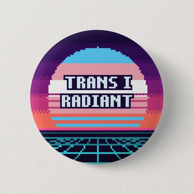 Trans I Radiant Catalan Pride Pixel Button (Front)