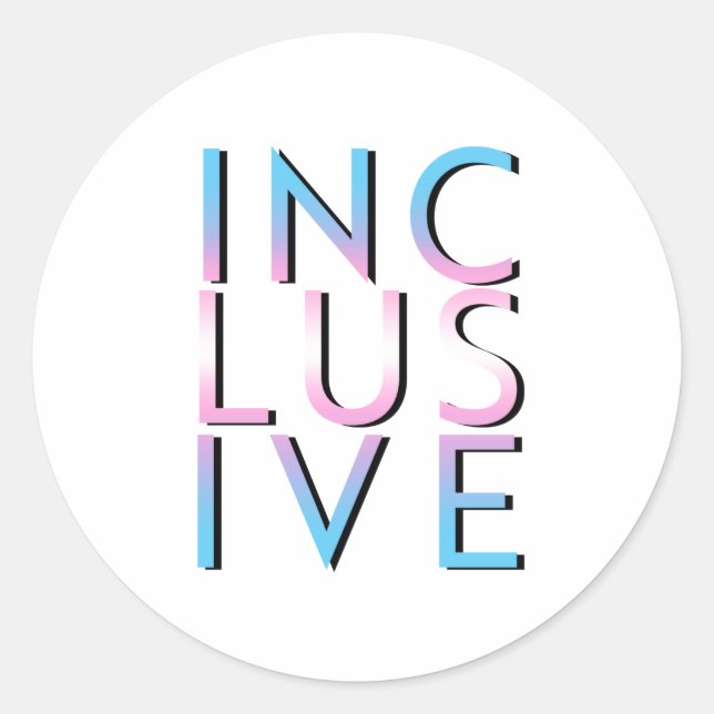 Trans Inclusive Colors Classic Round Sticker (Front)