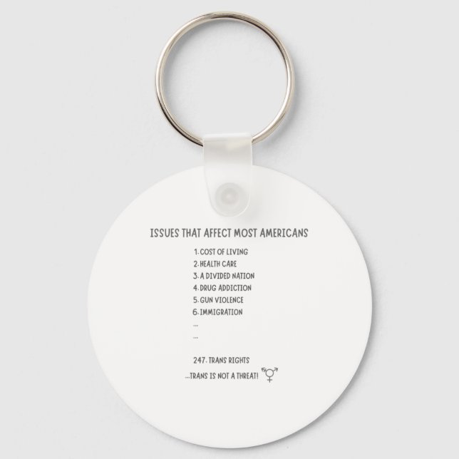 Trans Issues Sticker  Key Ring (Front)