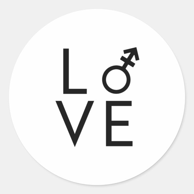Trans Love Classic Round Sticker (Front)