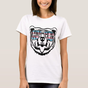 Trans Mama Bear Proud Mum Ally Transgender Rainbow T-Shirt