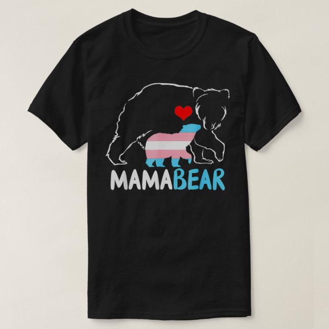 Trans Mama Bear Proud Mum Rainbow Transgender Moth T-Shirt (Design Front)