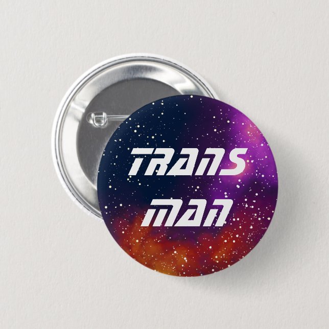 Trans Man Customisable Galaxy Identity 6 Cm Round Badge (Front & Back)