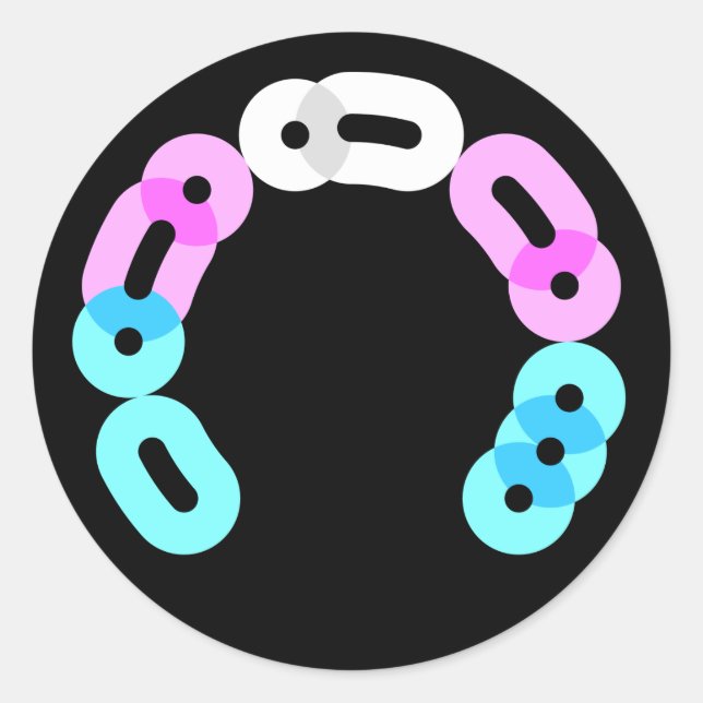 Trans Morse Code Arc Round Sticker (Front)