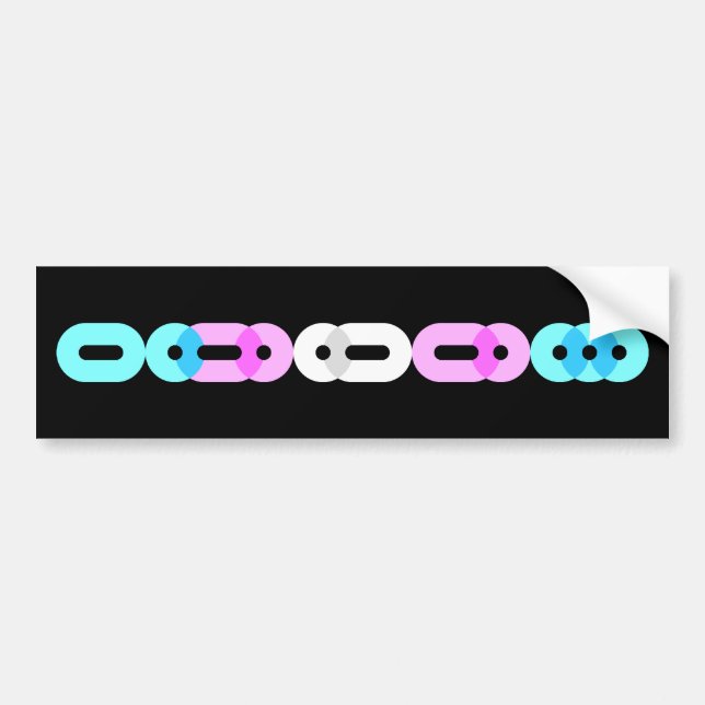 Trans Morse Code Bar Dark Bumper Sticker (Front)