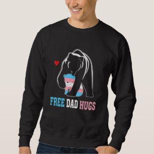 Trans Papa Bear Free Dad Hugs Rainbow Transgender Sweatshirt