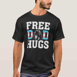 Trans Papa Bear Free Dad Hugs Rainbow Transgender  T-Shirt