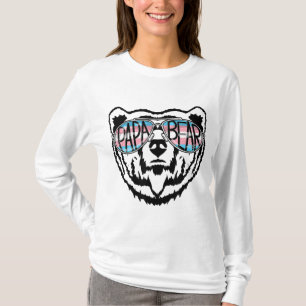 Trans Papa Bear Proud Dad Ally Transgender Rainbow T-Shirt
