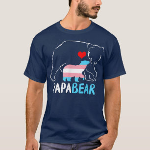Trans Papa Bear Proud Dad Rainbow Transgender Fath T-Shirt