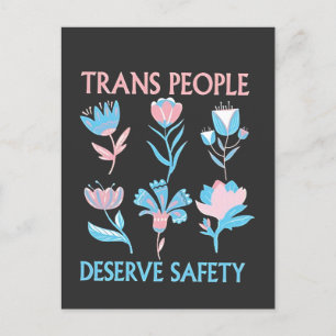 Trans People Deserve Safety Pride Month LGBTQ Announcement Postcard