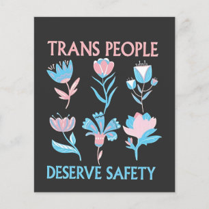 Trans People Deserve Safety Pride Month LGBTQ Flyer
