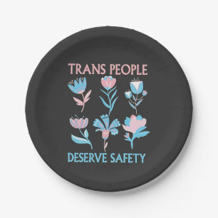 Trans People Deserve Safety Pride Month LGBTQ Paper Plate