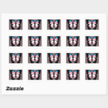 Trans Pride Butterfly Square Stickers