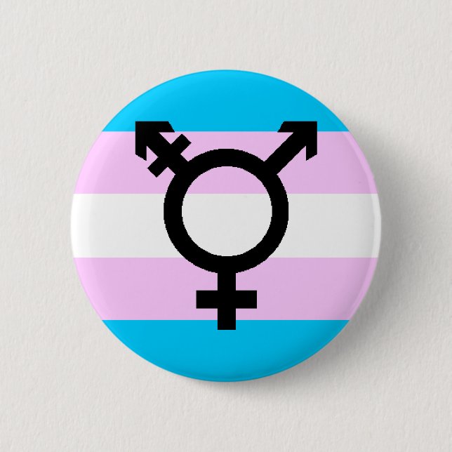 Trans Pride button - with symbol (Front)