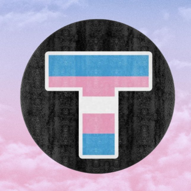 Trans Pride Capital T Round Glass Cutting Board (Creator Uploaded)