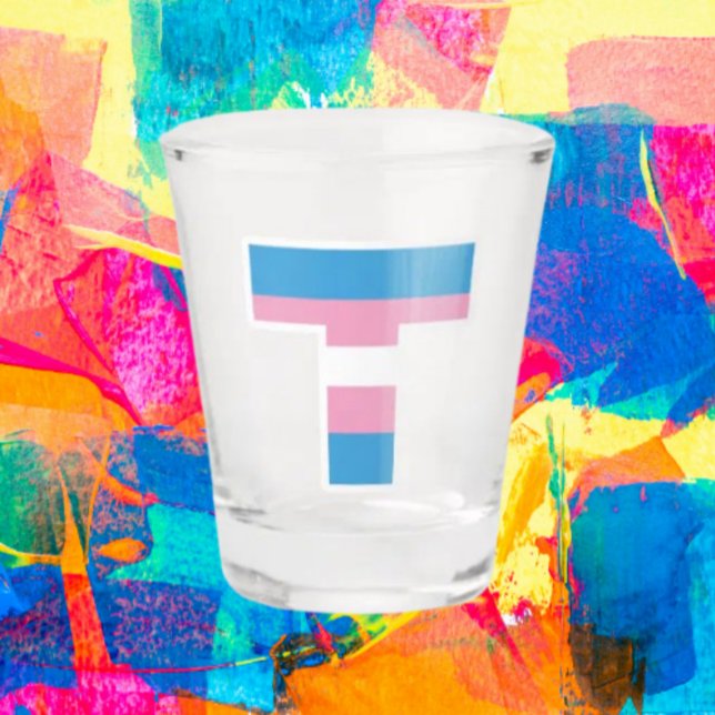 Trans Pride Capital T Shot Glass (Creator Uploaded)
