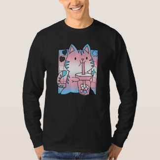 Trans Pride Cat Cat Mum Lgbt Gay Lgbtq Pride Mont T-Shirt