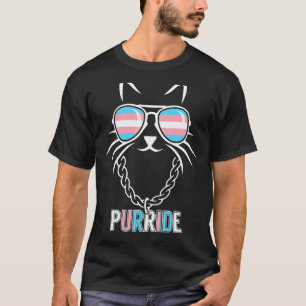 Trans Pride Cat Lgbt Transgender Flag Purride T-Shirt