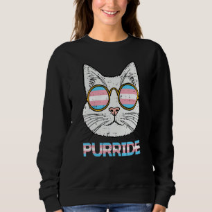 Trans Pride Cat Purride Transgender Flag Lgbt Men Sweatshirt