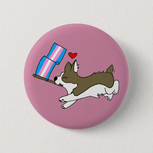 Trans Pride Corgi Pin