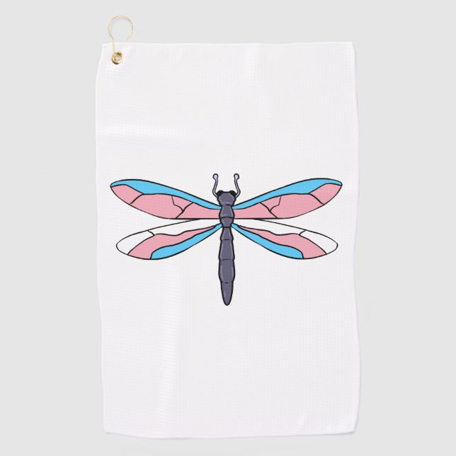 Trans Pride Dragonfly Golf Towel (Front)