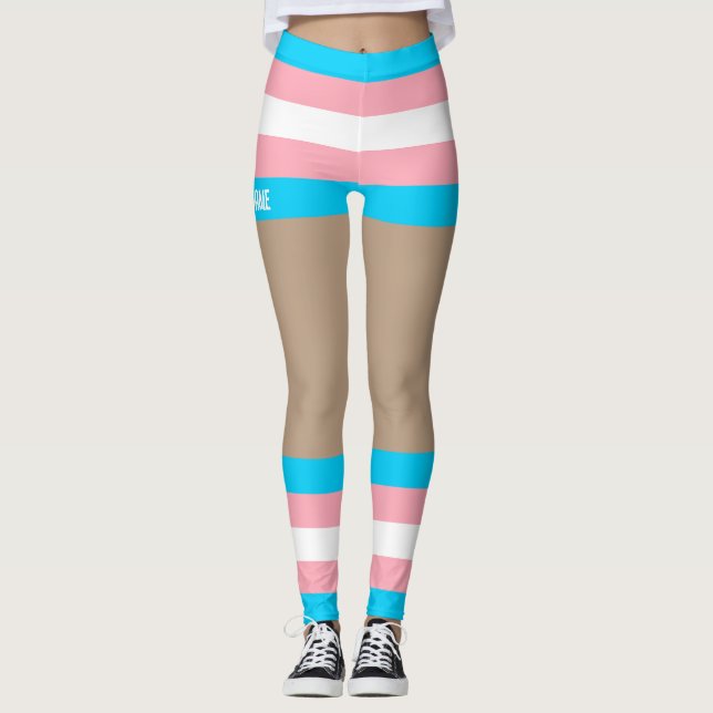 Trans Pride Faux Shorts & Legs  Leggings (Front)