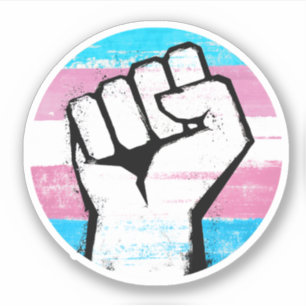 Trans Pride Fist Circle Print