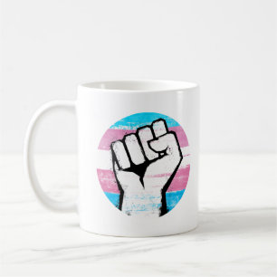 Trans Pride Fist Circle Print Coffee Mug