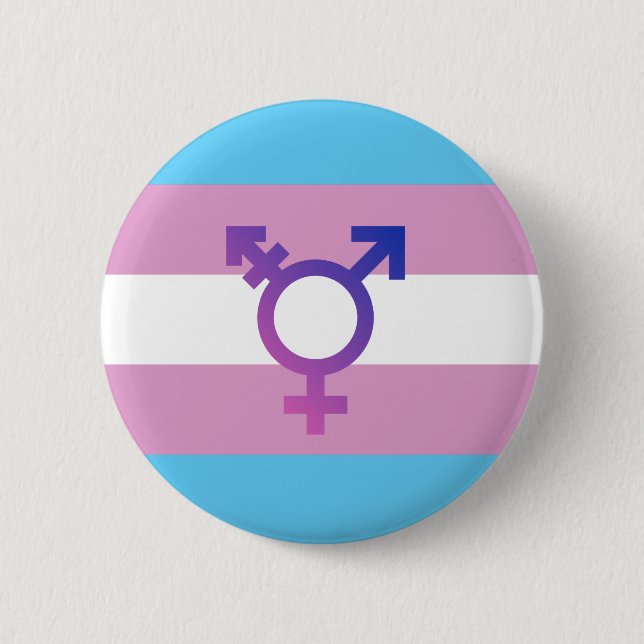 Trans Pride Flag 6 Cm Round Badge (Front)