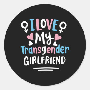Trans Pride Flag Colours I Love My Transgender Fri Classic Round Sticker