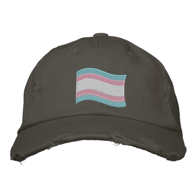 Trans Pride Flag Embroidered Hat (Front)