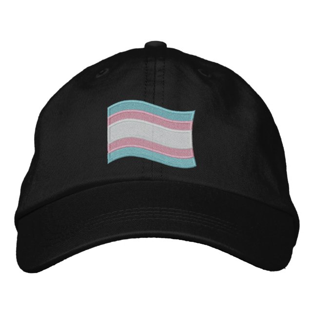Trans Pride Flag Embroidered Hat (Front)